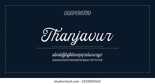 Alfabeto vetorial desenhado à mão. Fonte moderna de script de assinatura monocromática. Fonte de assinatura elegante. Melhor Alfabeto Bela Caligrafia Assinatura Fontes