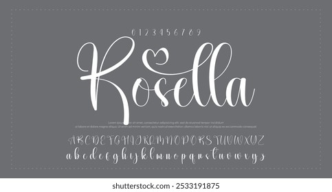 Alfabeto vetorial desenhado à mão. Fonte moderna de script de assinatura monocromática. Fonte de assinatura elegante. Melhor Alfabeto Bela Caligrafia Assinatura Fontes