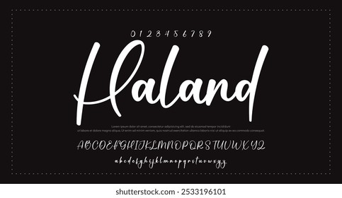 Handgezeichnetes Vektoralphabet. Moderne Schriftart für Monoline-Signaturen. Elegante Signatur. Bestes Alphabet Schöne Kalligrafie Signatur Schriftart