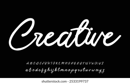 Hand drawn vector alphabet. Modern monoline signature script font. Elegant Signature Font. Best Alphabet Beautiful Calligraphy Signature Font lettering