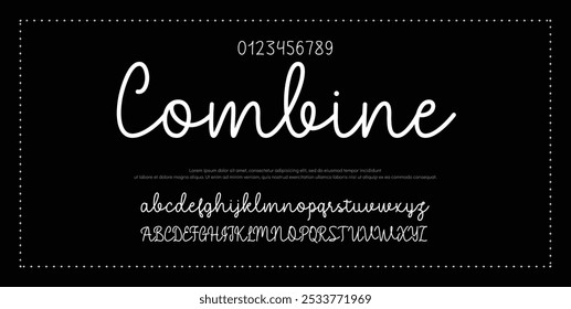Alfabeto vetorial desenhado à mão. Fonte moderna de script de assinatura monocromática. Fonte de assinatura elegante. Melhor Alfabeto Bela Caligrafia Assinatura Fontes
