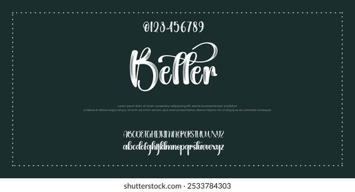 Hand drawn vector alphabet. Modern monoline signature script font. Elegant Signature Font. Best Alphabet Beautiful Calligraphy Signature Font
