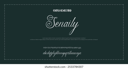 Hand drawn vector alphabet. Modern monoline signature script font. Elegant Signature Font. Best Alphabet Beautiful Calligraphy Signature Font