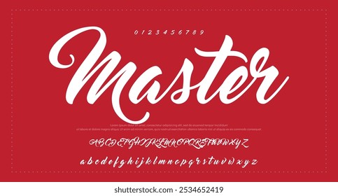 Alfabeto de Vector dibujado a mano. Fuente de script de firma monoline moderna. Elegante fuente de firma. Mejor alfabeto Hermosa caligrafía Signature letras de fuente
