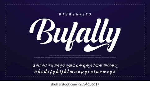 Alfabeto vetorial desenhado à mão. Fonte moderna de script de assinatura monocromática. Fonte de assinatura elegante. Melhor Alfabeto Bela Caligrafia Assinatura Fonte
