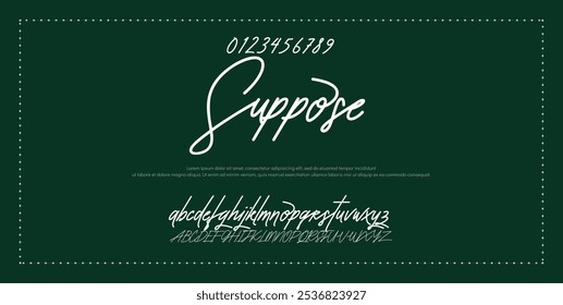 Alfabeto vetorial desenhado à mão. Fonte moderna de script de assinatura monocromática. Fonte de assinatura elegante. Melhor Alfabeto Bela Caligrafia Assinatura Fontes