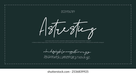 Alfabeto vetorial desenhado à mão. Fonte moderna de script de assinatura monocromática. Fonte de assinatura elegante. Melhor Alfabeto Bela Caligrafia Assinatura Fontes