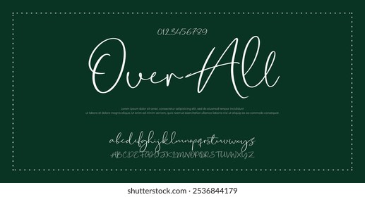 Hand drawn vector alphabet. Modern monoline signature script font. Elegant Signature Font. Best Alphabet Beautiful Calligraphy Signature Font lettering