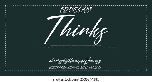 Hand drawn vector alphabet. Modern monoline signature script font. Elegant Signature Font. Best Alphabet Beautiful Calligraphy Signature Font lettering