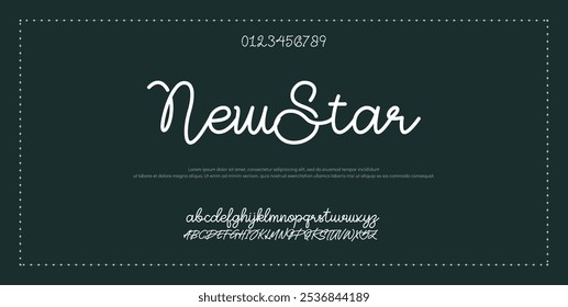 Hand drawn vector alphabet. Modern monoline signature script font. Elegant Signature Font. Best Alphabet Beautiful Calligraphy Signature Font lettering
