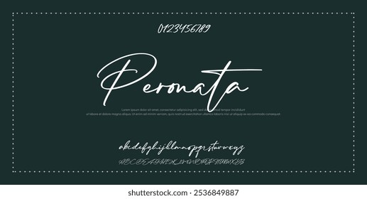 Handgezeichnetes Vektoralphabet. Moderne Schriftart für Monoline-Signaturen. Elegante Signatur. Bestes Alphabet Schöne Kalligrafie Signatur Schriftart Schriftzug