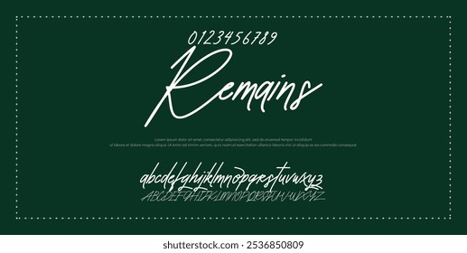 Alfabeto vetorial desenhado à mão. Fonte moderna de script de assinatura monocromática. Fonte de assinatura elegante. Melhor Alfabeto Bela Caligrafia Assinatura Fontes