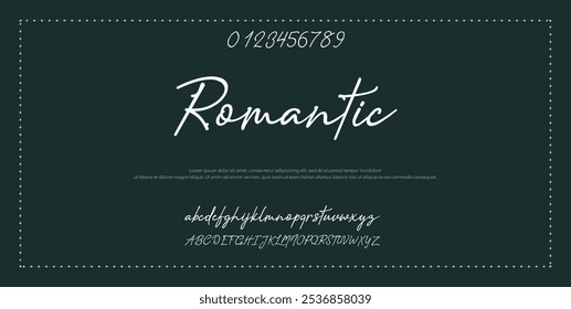 Hand drawn vector alphabet. Modern monoline signature script font. Elegant Signature Font. Best Alphabet Beautiful Calligraphy Signature Font lettering