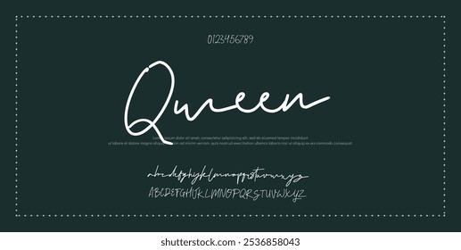 Handgezeichnetes Vektoralphabet. Moderne Schriftart für Monoline-Signaturen. Elegante Signatur. Bestes Alphabet Schöne Kalligrafie Signatur Schriftart Schriftzug