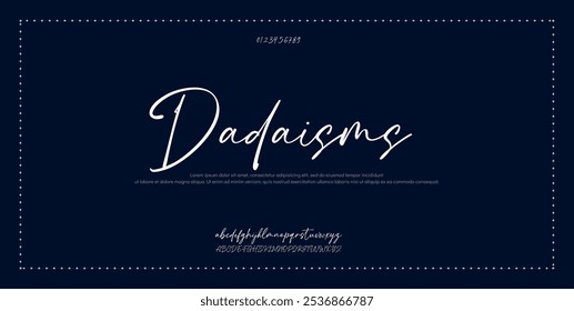 Hand drawn vector alphabet. Modern monoline signature script font. Elegant Signature Font. Best Alphabet Beautiful Calligraphy Signature Font lettering
