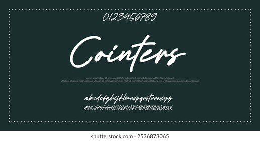 Hand drawn vector alphabet. Modern monoline signature script font. Elegant Signature Font. Best Alphabet Beautiful Calligraphy Signature Font lettering