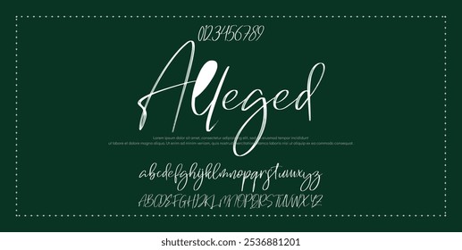 Hand drawn vector alphabet. Modern monoline signature script font. Elegant Signature Font. Best Alphabet Beautiful Calligraphy Signature Font lettering