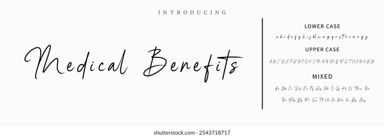 Hand drawn vector alphabet. Modern monoline signature script font. Elegant Signature Font. Best Alphabet Beautiful Calligraphy Signature Font