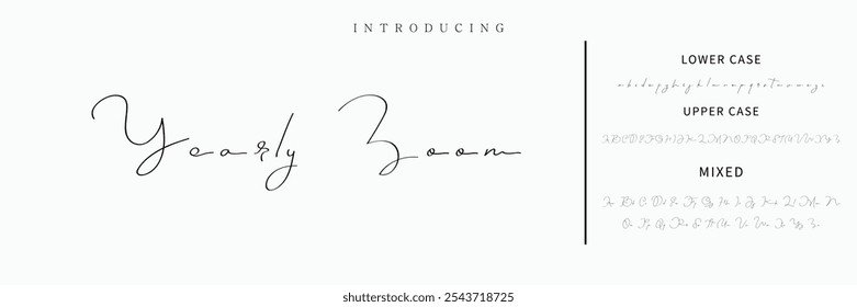 Alfabeto de Vector dibujado a mano. Fuente de script de firma monoline moderna. Elegante fuente de firma. La mejor fuente de firma de caligrafía hermosa del alfabeto