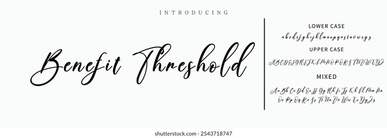 Hand drawn vector alphabet. Modern monoline signature script font. Elegant Signature Font. Best Alphabet Beautiful Calligraphy Signature Font