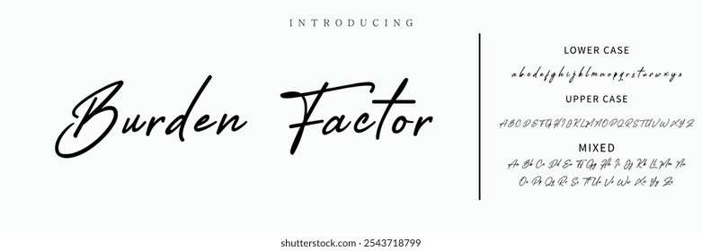 Hand drawn vector alphabet. Modern monoline signature script font. Elegant Signature Font. Best Alphabet Beautiful Calligraphy Signature Font