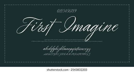 Alfabeto de Vector dibujado a mano. Fuente de script de firma monoline moderna. Elegante fuente de firma. La mejor fuente de firma de caligrafía hermosa del alfabeto