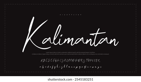 Hand drawn vector alphabet. Modern monoline signature script font. Elegant Signature Font. Best Alphabet Beautiful Calligraphy Signature Font lettering