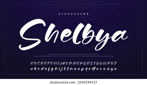 Handgezeichnetes Vektoralphabet. Moderne Schriftart für Monoline-Signaturen. Elegante Signatur. Bestes Alphabet Schöne Kalligrafie Signatur Schriftart Schriftzug