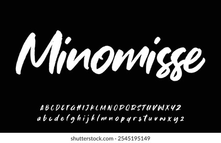 Alfabeto vetorial desenhado à mão. Fonte moderna de script de assinatura monocromática. Fonte de assinatura elegante. Melhor Alfabeto Bela Caligrafia Assinatura Fontes