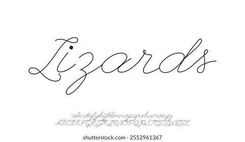 Alfabeto de Vector dibujado a mano. Fuente de script de firma monoline moderna. Elegante fuente de firma. Mejor alfabeto Hermosa caligrafía Signature letras de fuente
