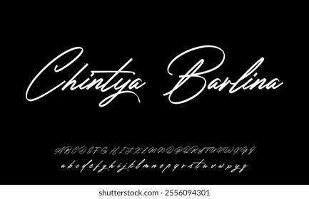 Hand drawn vector alphabet. Modern monoline signature script font. Elegant Signature Font. Best Alphabet Beautiful Calligraphy Signature Font lettering