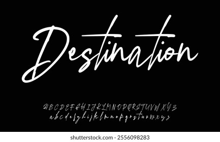 Hand drawn vector alphabet. Modern monoline signature script font. Elegant Signature Font. Best Alphabet Beautiful Calligraphy Signature Font lettering