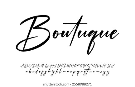 Hand drawn vector alphabet. Modern monoline signature script font. Elegant Signature Font. Best Alphabet Beautiful Calligraphy Signature Font lettering