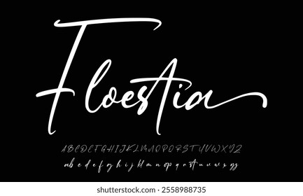 Hand drawn vector alphabet. Modern monoline signature script font. Elegant Signature Font. Best Alphabet Beautiful Calligraphy Signature Font