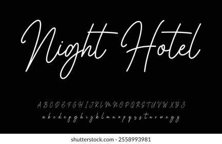 Hand drawn vector alphabet. Modern monoline signature script font. Elegant Signature Font. Best Alphabet Beautiful Calligraphy Signature Font lettering handwritten