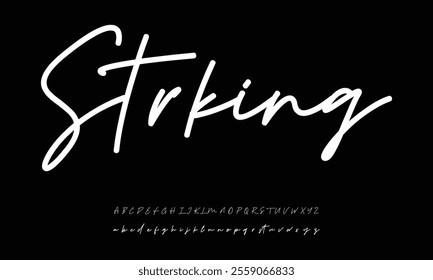 Hand drawn vector alphabet. Modern monoline signature script font. Elegant Signature Font. Best Alphabet Beautiful Calligraphy Signature Font
