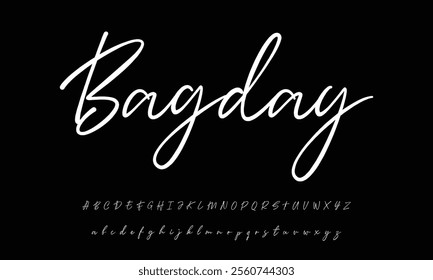Hand drawn vector alphabet. Modern monoline signature script font. Elegant Signature Font. Best Alphabet Beautiful Calligraphy Signature Font lettering handwritten