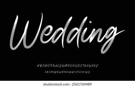 Hand drawn vector alphabet. Modern monoline signature script font. Elegant Signature Font. Best Alphabet Beautiful Calligraphy Signature Font lettering