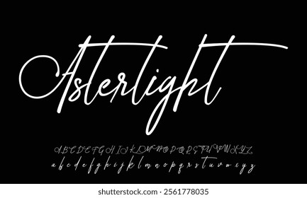 Hand drawn vector alphabet. Modern monoline signature script font. Elegant Signature Font. Best Alphabet Beautiful Calligraphy Signature Font