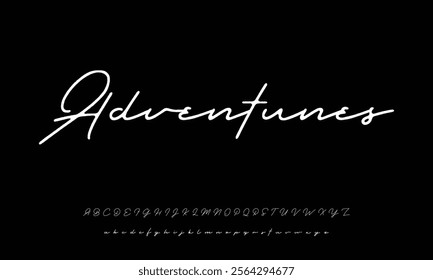 Hand drawn vector alphabet. Modern monoline signature script font. Elegant Signature Font. Best Alphabet Beautiful Calligraphy Signature Font