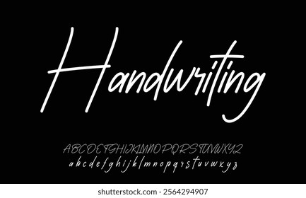 Hand drawn vector alphabet. Modern monoline signature script font. Elegant Signature Font. Best Alphabet Beautiful Calligraphy Signature Font