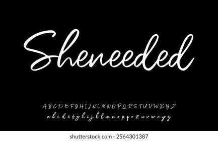 Hand drawn vector alphabet. Modern monoline signature script font. Elegant Signature Font. Best Alphabet Beautiful Calligraphy Signature Font