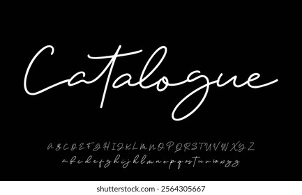 Hand drawn vector alphabet. Modern monoline signature script font. Elegant Signature Font. Best Alphabet Beautiful Calligraphy Signature Font