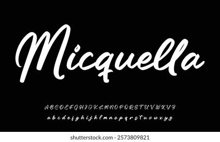 Hand drawn vector alphabet. Modern monoline signature script font. Elegant Signature Font. Best Alphabet Beautiful Calligraphy Signature Font lettering