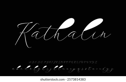 Hand drawn vector alphabet. Modern monoline signature script font. Elegant Signature Font. Best Alphabet Beautiful Calligraphy Signature 