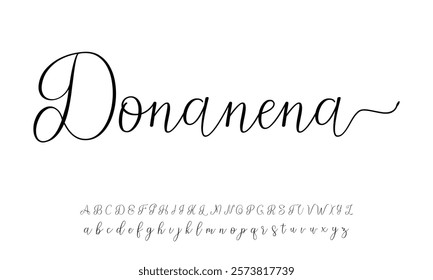 Hand drawn vector alphabet. Modern monoline signature script font. Elegant Signature Font. Best Alphabet Beautiful Calligraphy Signature Font lettering