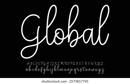 Hand drawn vector alphabet. Modern monoline signature script font. Elegant Signature Font. Best Alphabet Beautiful Calligraphy Signature Font lettering