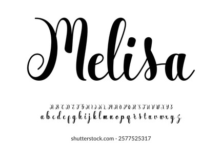 Hand drawn vector alphabet. Modern monoline signature script font. Elegant Signature Font. Best Alphabet Beautiful Calligraphy Signature Font
