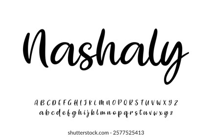 Hand drawn vector alphabet. Modern monoline signature script font. Elegant Signature Font. Best Alphabet Beautiful Calligraphy Signature Font