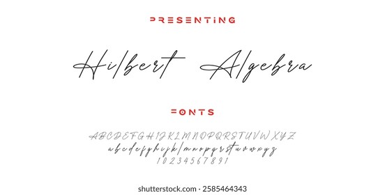 Hand drawn vector alphabet. Modern monoline signature script font. Elegant Signature Font. Best Alphabet Beautiful Calligraphy Signature Font lettering